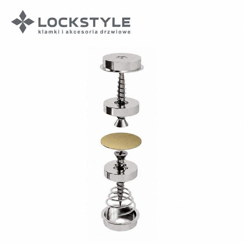 Дверной ограничитель-ригель магнитный LOCKSTYLE, скрытый Mod. CLOSE GOLD (матовое золото)