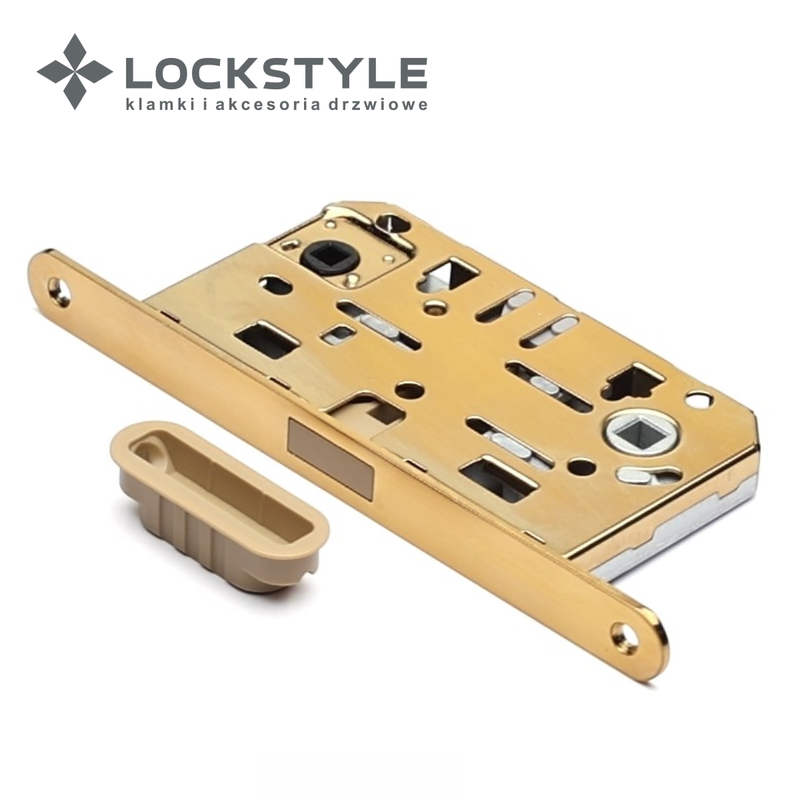 Механизм дверной магнитный LOCKSTYLE M411B WC GL PVD (стандарт AGB) комплект с ответной планкой