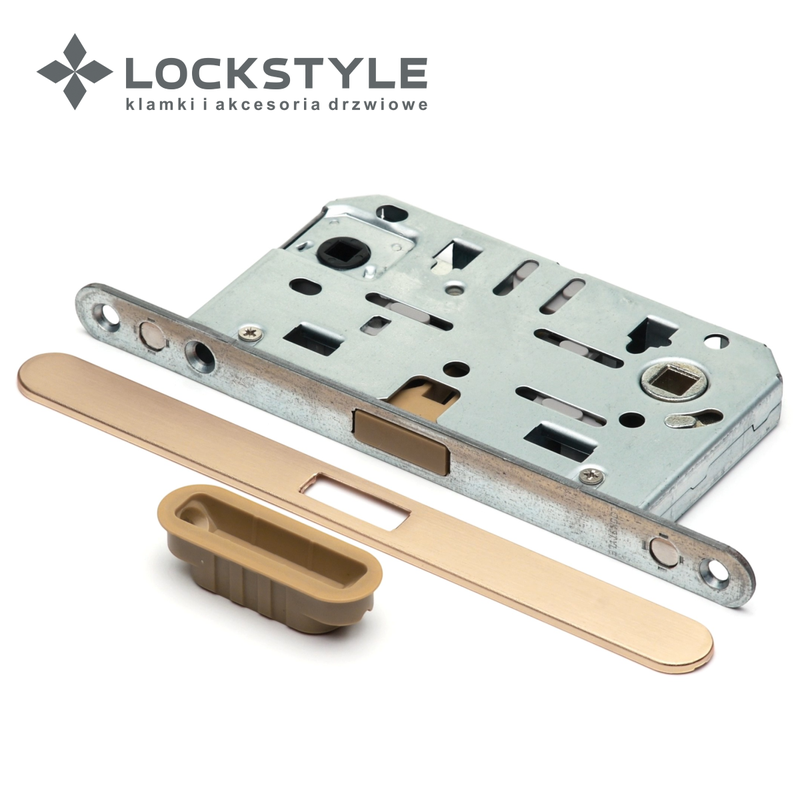 Механизм дверной магнитный LOCKSTYLE M412B WC BB с лицевой и ответной планками