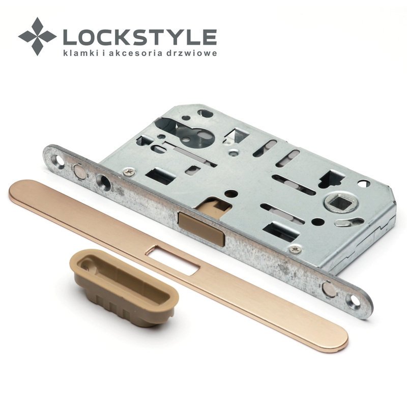 Механизм дверной магнитный LOCKSTYLE M412C ET BB (мат золото) с лицевой и ответной планками