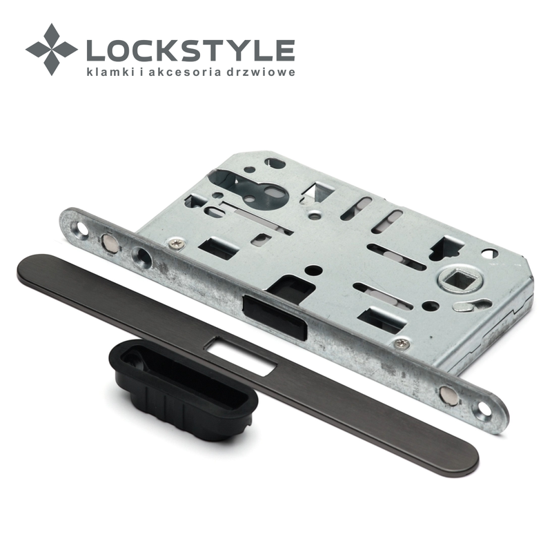 Механизм дверной магнитный LOCKSTYLE M412C ET BBN (антрацит) с лицевой и ответной планками