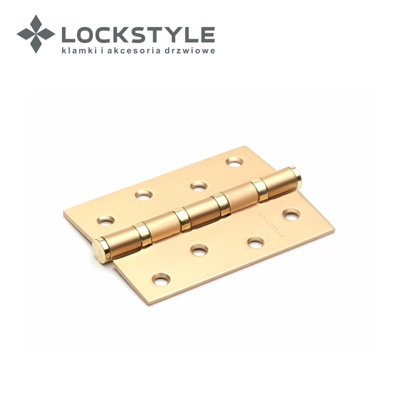 Петля дверная LOCKSTYLE 4 BB-F матовое золото, универсальная (с шариковыми подшипниками)